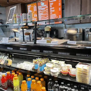 a variety of beverages on display