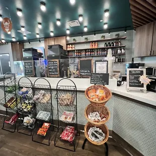 a variety of food items on display
