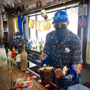 Craig!! Best bartender in Aspen whipping up some KILLER bloody's!!