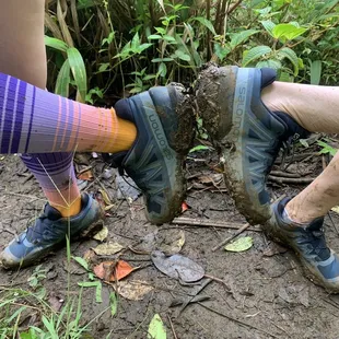 Solomon shoes We love how it perfectly fit, and it keeps us safe on a muddy trail.