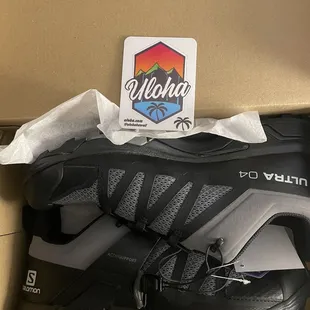 New shoes and sticker