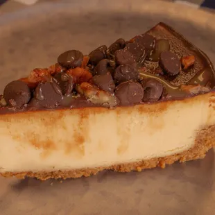 a slice of cheesecake on a plate