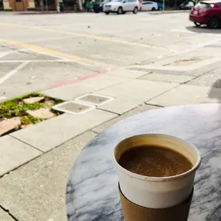 Decaf drip (via espresso machine)