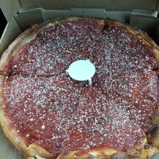 Chicago deep dish with pepperoni