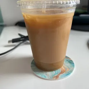 Iced coffee with oat milk