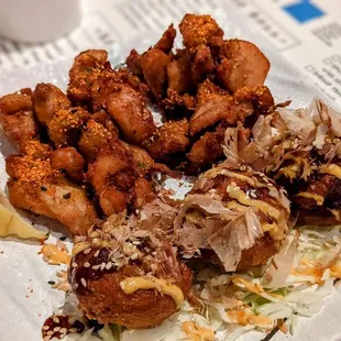 Chicken Karage and Takoyaki
