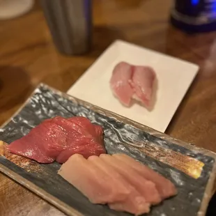 5 Pieces Bluefin Tuna Sashimi and 5 Pieces Albacore Sashimi