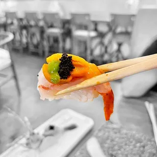 Amaebi and Uni Nigiri