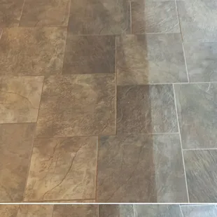 UltraClean of Oklahoma,Inc. Before and after Tile and Grout cleaning