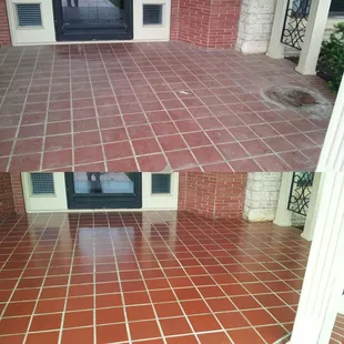 UltraClean of Oklahoma, Inc. Front porch cleaned and sealed. Before and after.