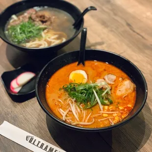 Spicy Miso Ramen &amp; Beef Udon - yum!