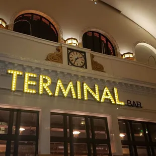 the terminal sign above the entrance