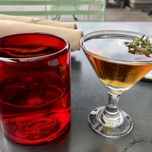 The mini martini for happy hour is truly very MINI, Martinez style uses sweet vermouth