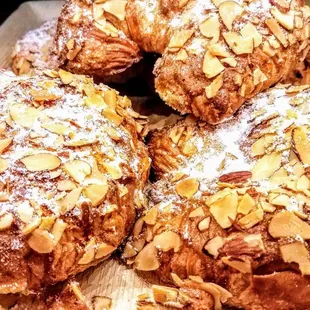 Fresh almond croissants