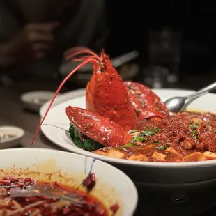 Minced Pork Pickled String Beans, Lobster Mapo Tofu