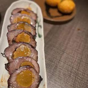 Char siu with egg yolk
