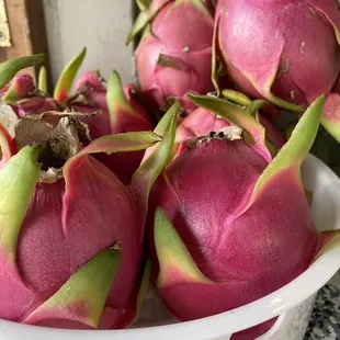 a bowl of dragon fruit