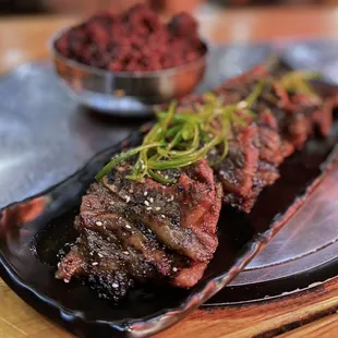 La Kalbi: Certified Angus Beef short rib, sweet garlic soy marinade, scallions | $40