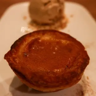 two desserts on a white plate