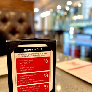 happy hour menu