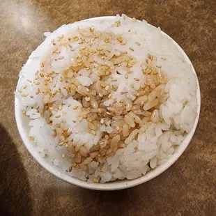 Side of steamed rice $3.50 (I added soy sauce)