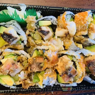 Mega lobster rolls or Mega snake roll.