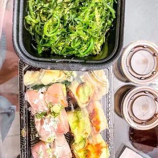 Seaweed salad, Ichiban and Samurai rolls