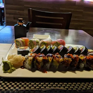 Umai Jumbo Roll Dancing Dragon  Roll Rainbow Roll