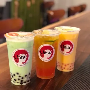 three different drinks