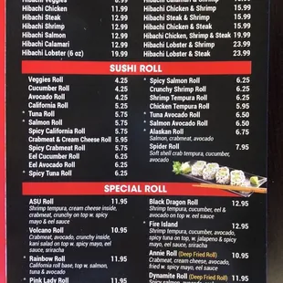 the menu
