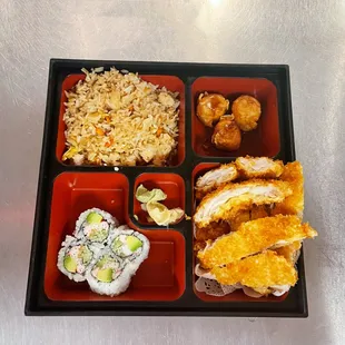 chicken katsu bento box lunch