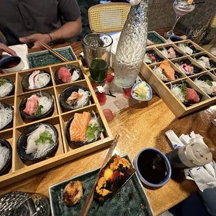 sushi, food, sashimi, sushi and sashimi