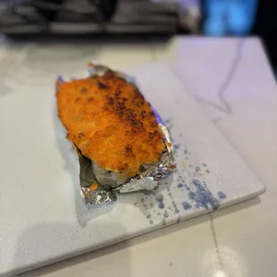 The sushi is lava roll