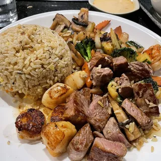 NY Strip and Scallop Hibachi Dinner