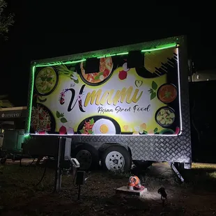 Our sign in the back of the truck