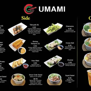 menu, sushi and sashimi