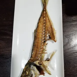 Aji appetizer 2nd preparation - fried fish bones