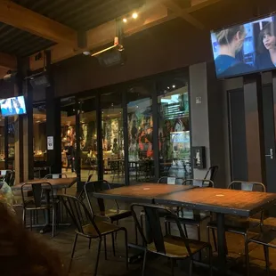 The outside patio looks beautiful.