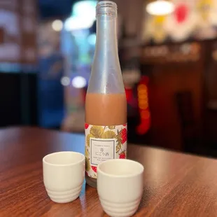Strawberry unfiltered sake