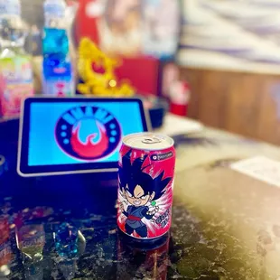 Peach flavored carbonated sparkling water beverage.