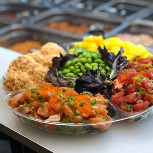 a plate of food on a counter