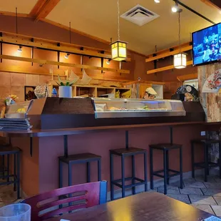 a view of the dining area