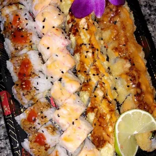 Spicy chili shrimp, snow ball, U of M, Hudson