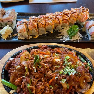 spicy pork, White Lies Roll, Fireball Roll