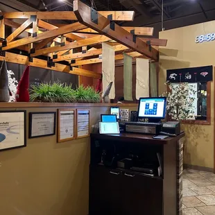 interior, sushi and sashimi