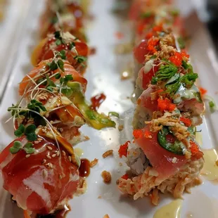 a plate of sushi