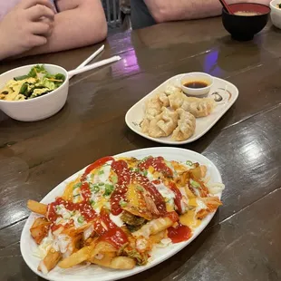 Kimchi Fries and Gyoza