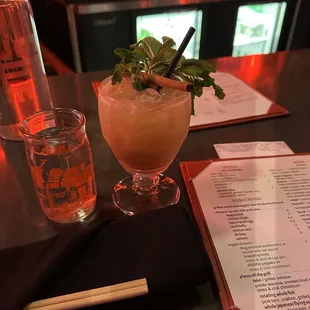 Pushin peach - whiskey and sake based