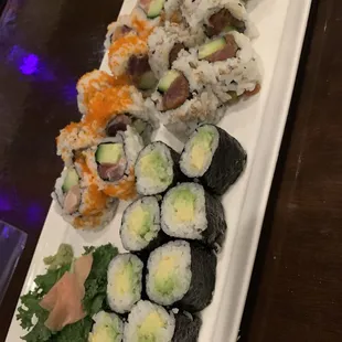 Dynamite Roll Spicy Tuna Roll and avocado roll