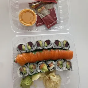 Pacific roll + Tiger roll + Alaska roll